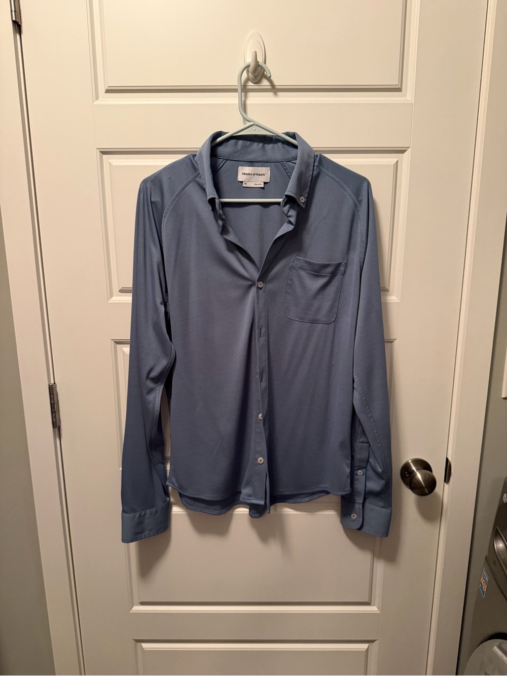 Ministry of Supply Blue Long-Sleeve Button-Up Shirt